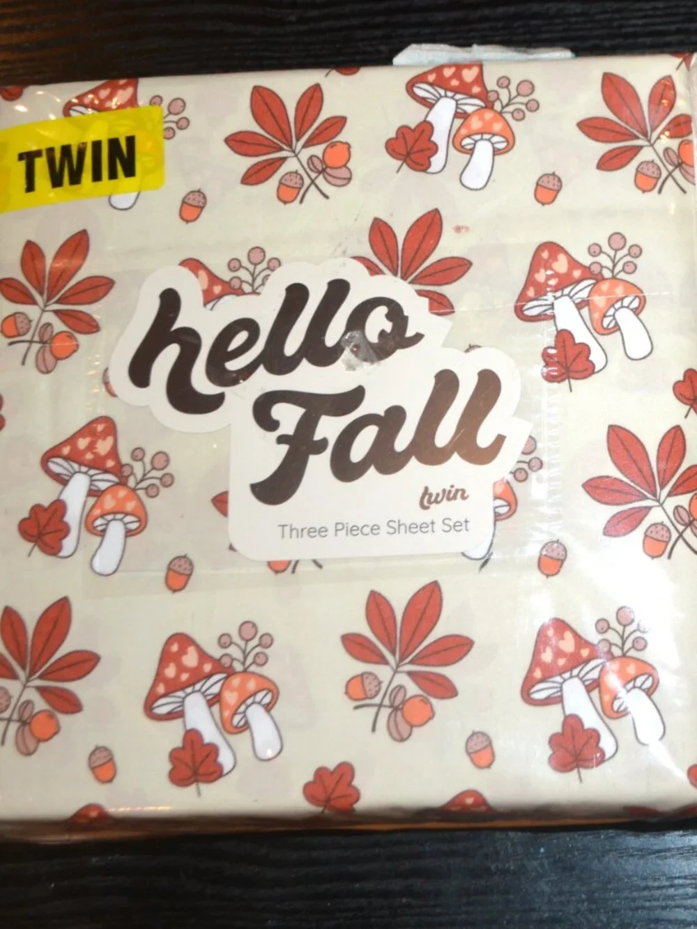 Mushrooms and More Twin Fall Sheets NWT